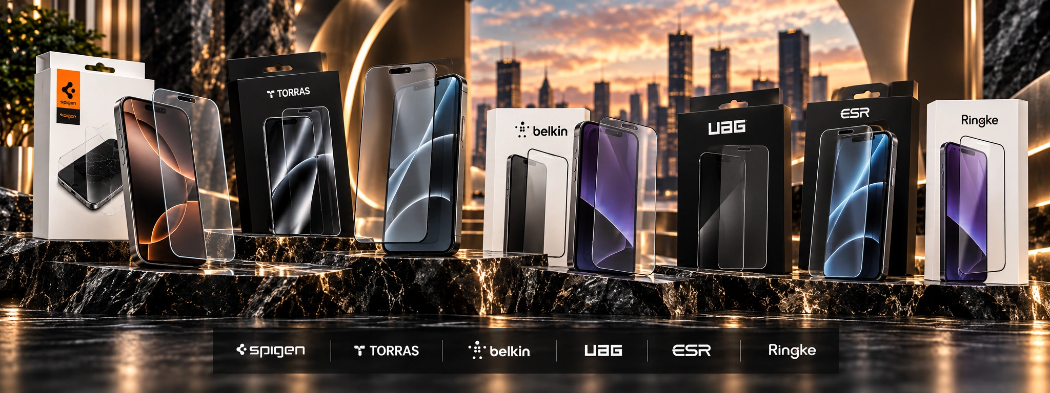Стъклени протектори Spigen, Torras, Belkin, UAG, ESR и Ringke